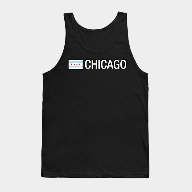 Chicago City Flag Aesthetic Tank Top by CityNoir